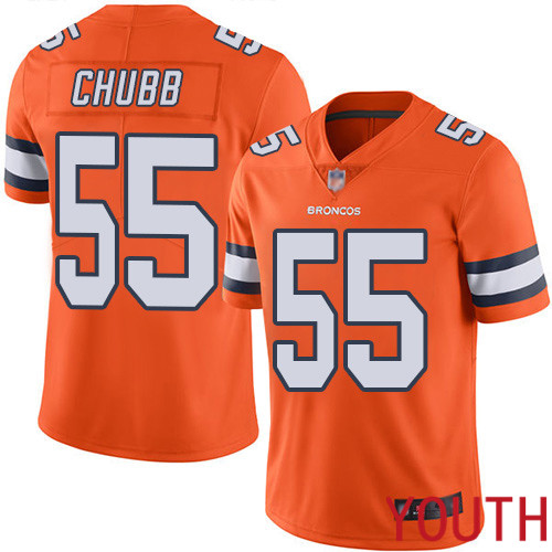 Youth Denver Broncos #55 Bradley Chubb Limited Orange Rush Vapor Untouchable Football NFL Jersey